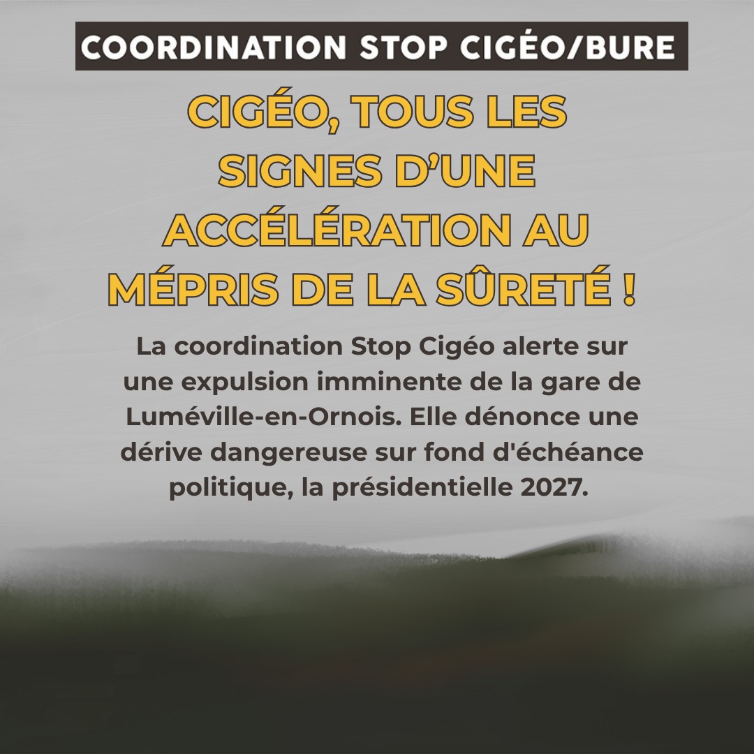 CP Stop Cigeo - Alerte sur l'expulsion imminente de la Gare de Luméville