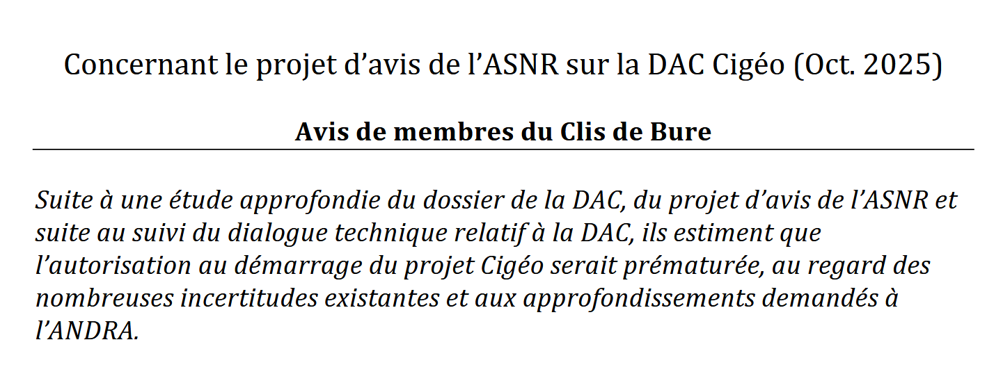 Avis de membres du Clis de Bure sur la DAC de Cigeo
