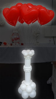 Luftballon Ballon Herzen Latexherzen Säule Bouquet Dekoration Hochzeit Location Ballonweitflug rot Helium