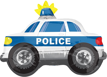 Polizei Polizeiwagen Polizeiauto Auto Streifenwagen Luftballon Ballon Folienballon Geschenk Junge Geburtstag Geburtstagsparty Feier Überraschung Helium Versand Kindergeburtstag