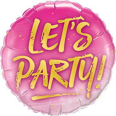 Folienballon Ballon Luftballon Silvester Neujahr Let´s Party pink