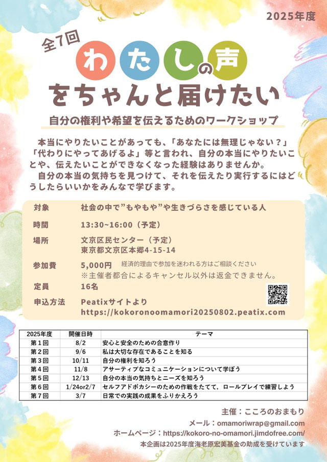 わたしの声をちゃんと届けたい 自分の権利や希望を伝えるためのワークショップを終えて
