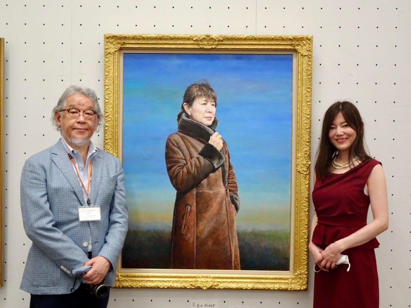 吉田画伯の作品前で・東京都美術館にて