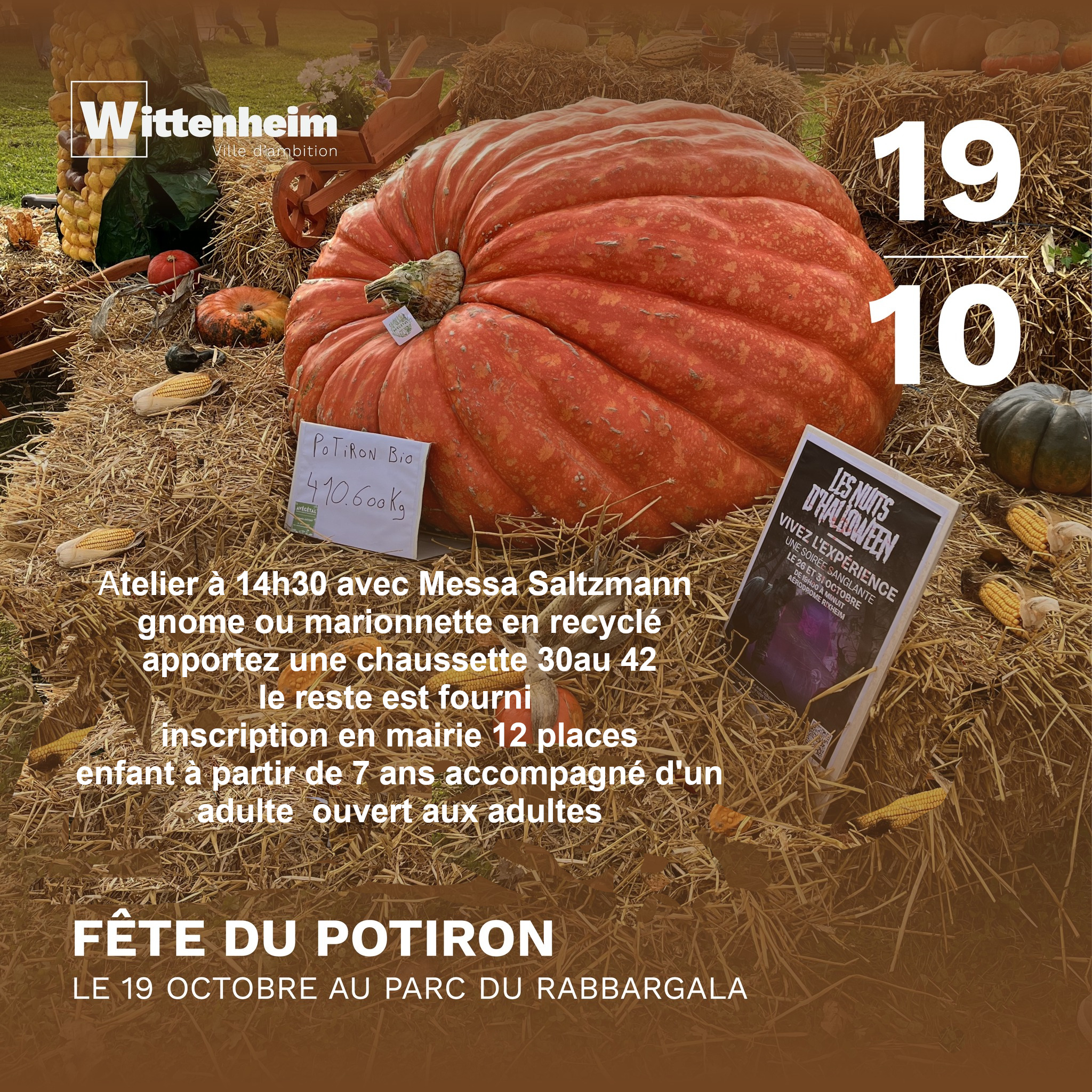 affiche  fête du potiron Wittenhem 19/10/2025