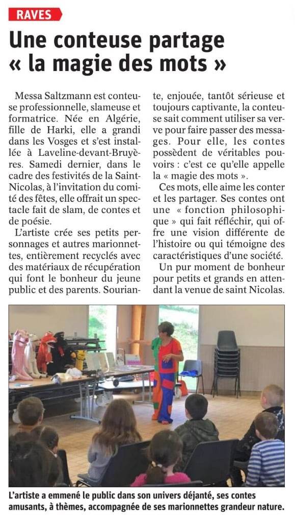 Merci à Vosges matin, Eloi Raves le correspondant pour ce bel article