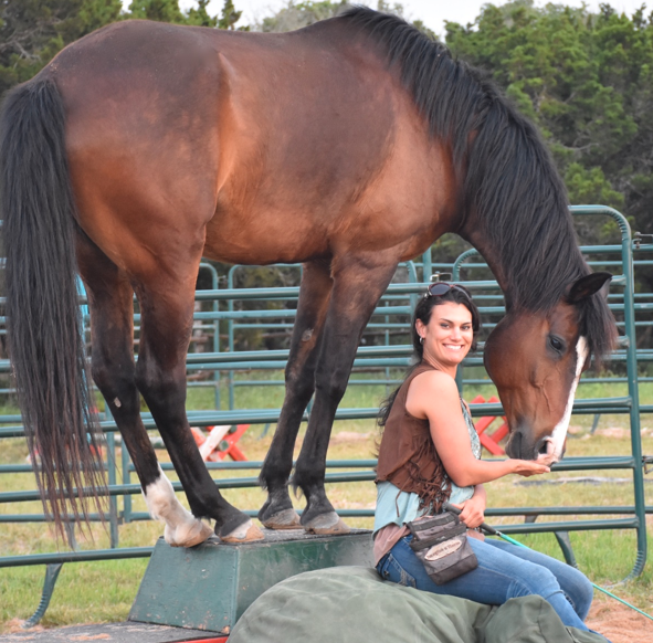 Camp participant Ginger Simpson with equine friend