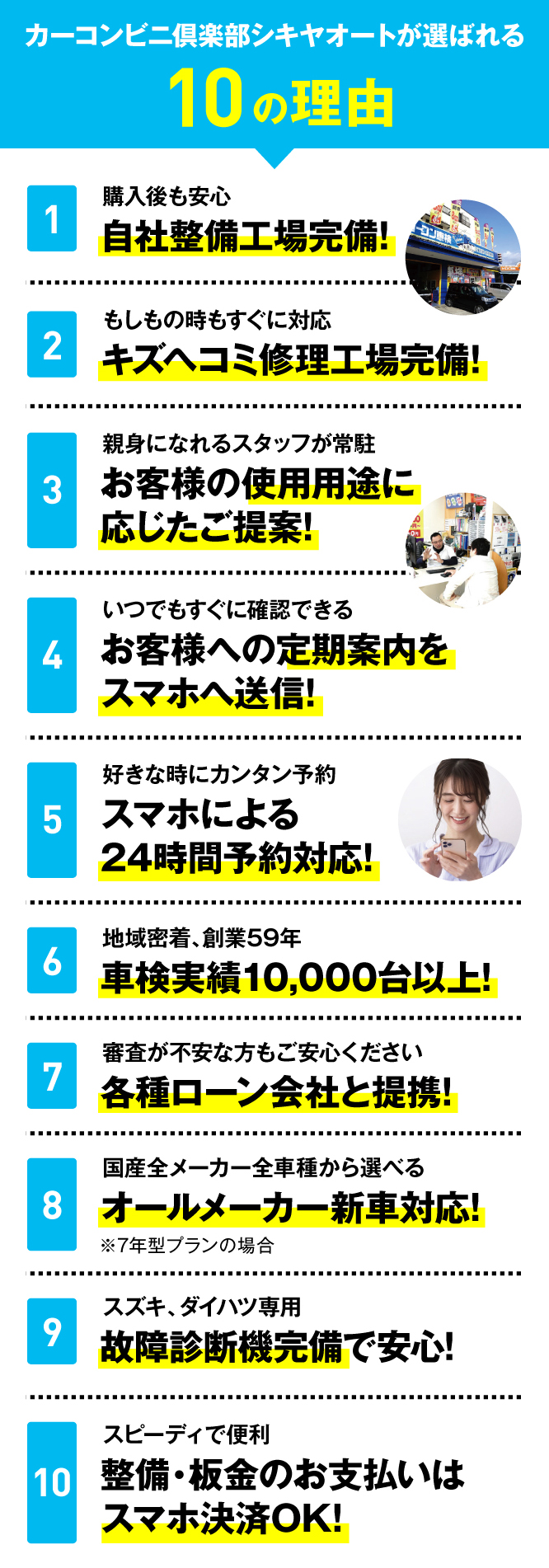 シキヤオート,選ばれる理由