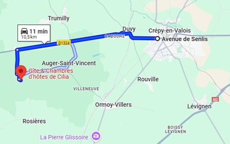 Gite et Chambre d'hotes dans l'Oise avec jardin et parking Crépy en Valois Senlis