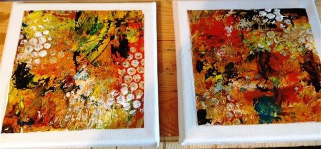 Serie, "golden life", Diptychon, á 20x20
