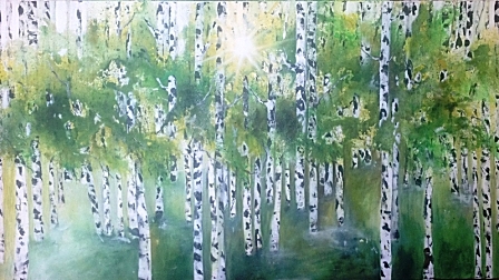 Birkenlichtung, 160x100