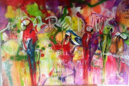 parrots in paradise, 140x95