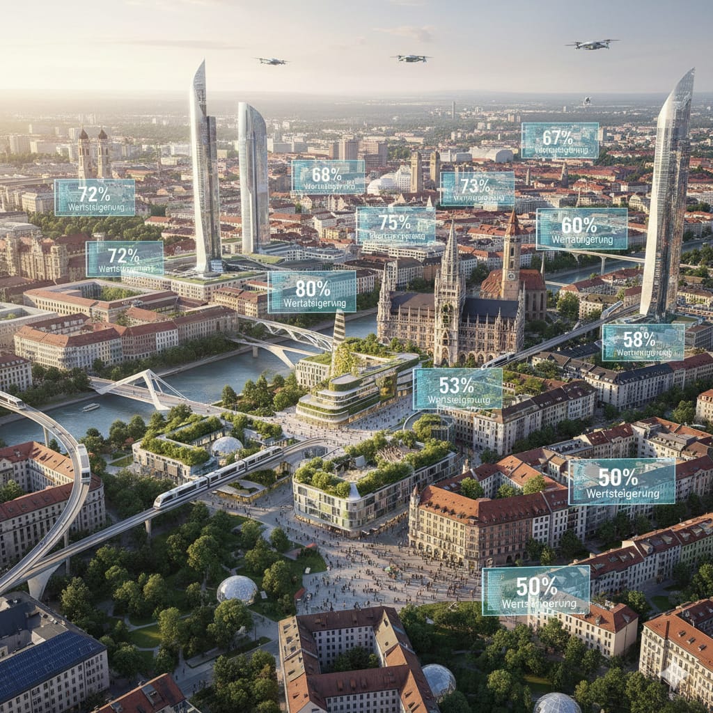 München 2030: Die 10 Stadtteile mit 50-80% Wertsteigerung (und die 5 Verlierer)