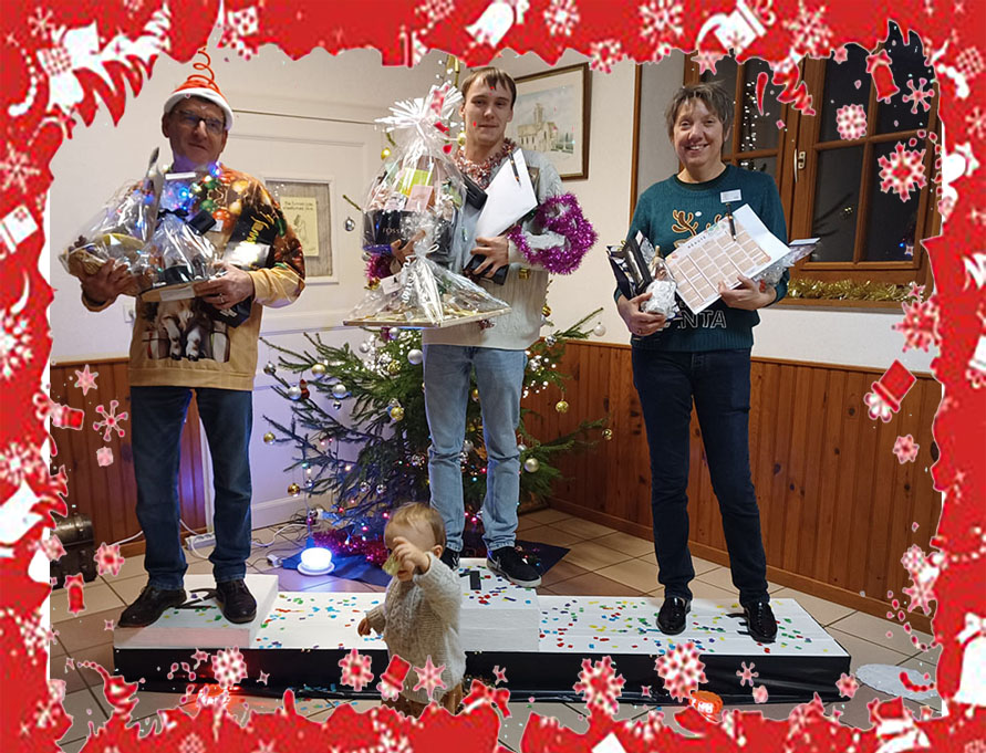 Le Podium :1-Raphaël, 2-Laurent Détré (Montigny-lès-Condé) et 3-Patricia Van Gisel (La Chapelle-Monthodon)