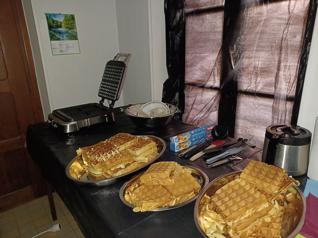 Les gaufres sont prêtes pour le goûter