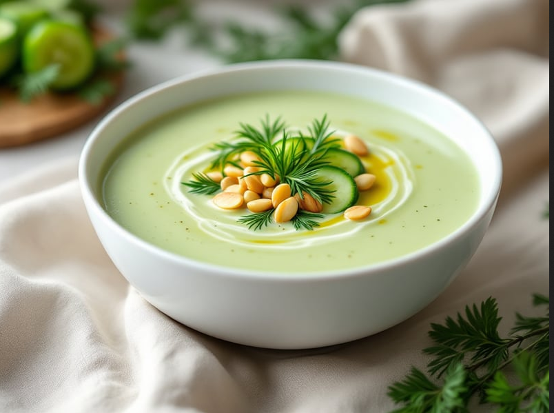 Sommerfrische kalte Gurkensuppe 