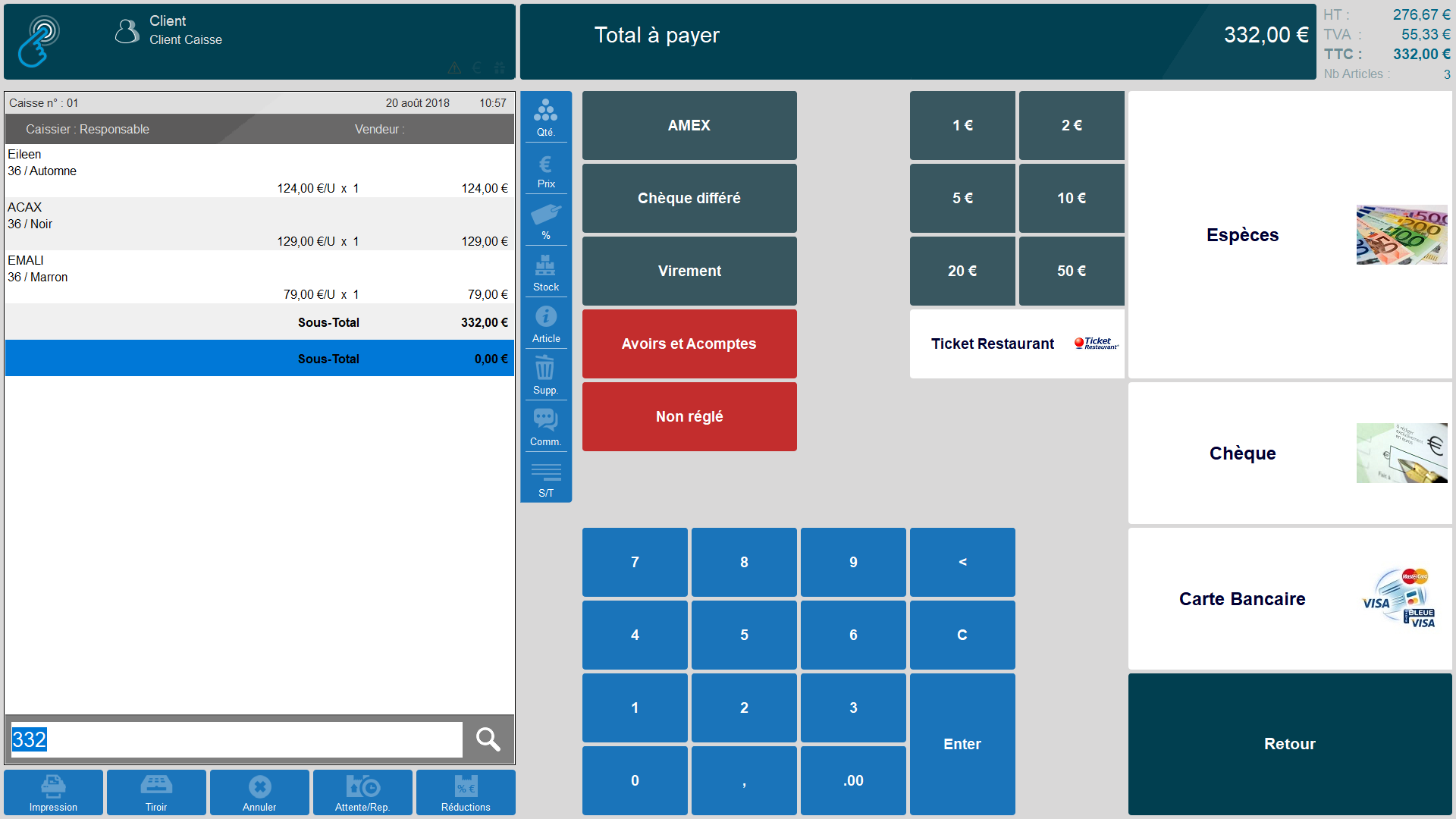 Logiciel point de vente : paiement