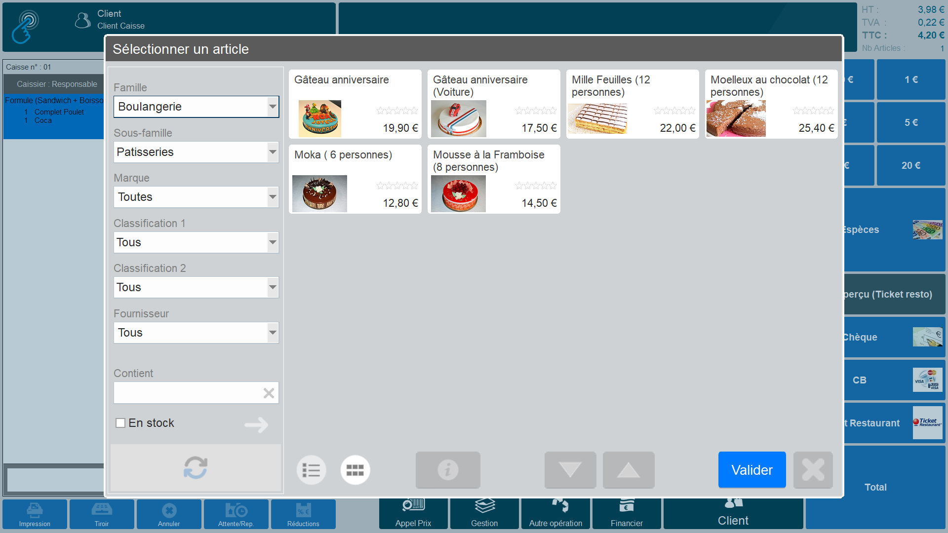 Logiciel point de vente : produits