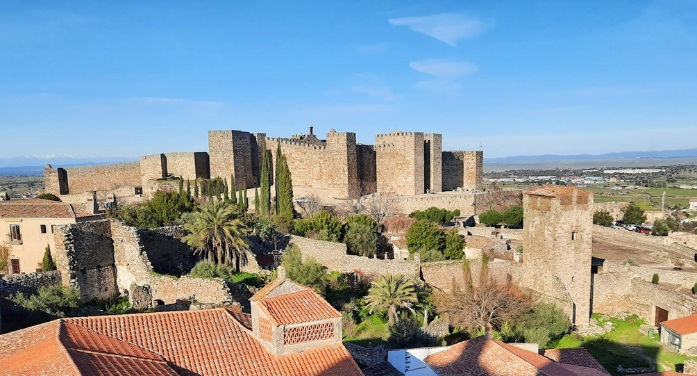 Vue sur l'Alcazaba depuis la tour de l'église Santa María