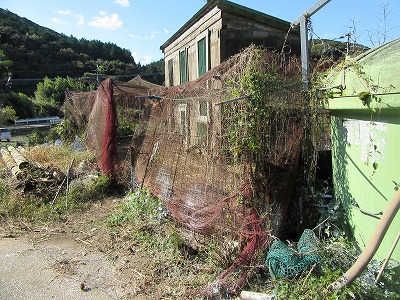 修繕前のニワトリ小屋周辺。餌やりに中へ入るのも大変そうでした。