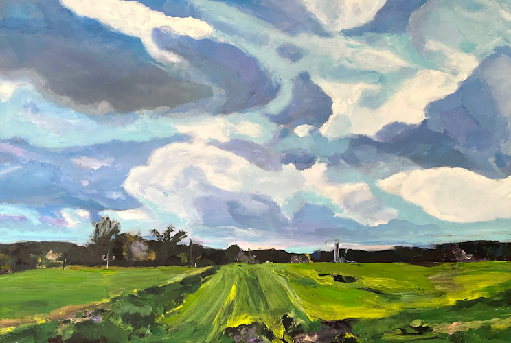 Feld in Kirchdornberg (Bielefeld), 2024, Mischtechnik LW,80x120 cm