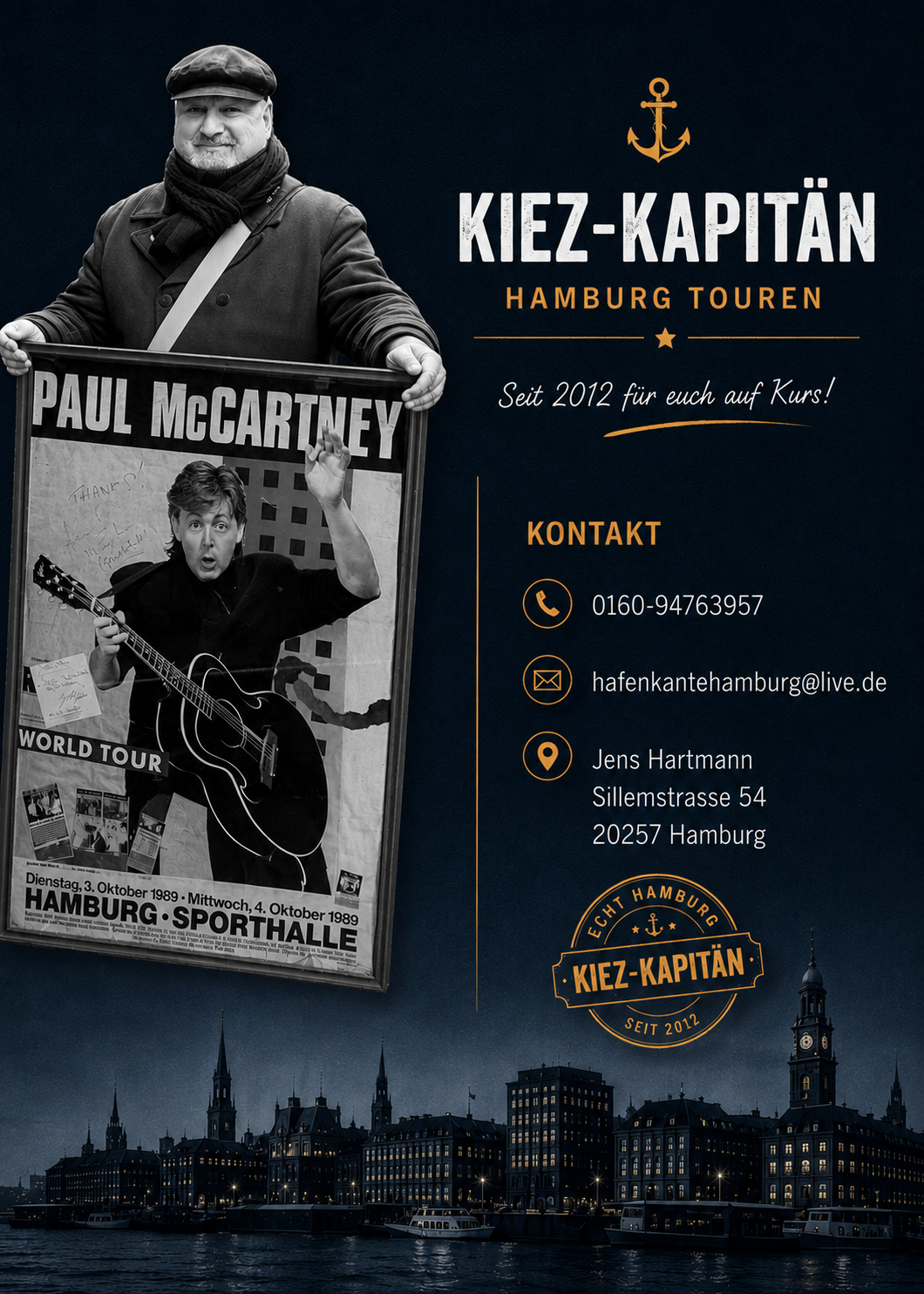 Die Kiez-Kapitän Hamburg Touren mit besten Bewertungen für die Reeperbahn und Beatles Kieztour und die Stadtführung Hamburg.