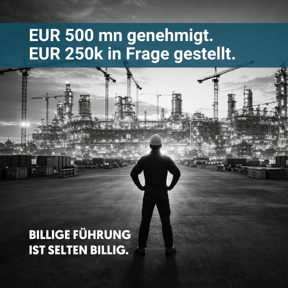 Unternehmen genehmigen Investitionen in Höhe von 500 Millionen Euro – und zögern dann bei der Besetzung einer Projektleiterstelle, die mit 250.000 Euro dotiert