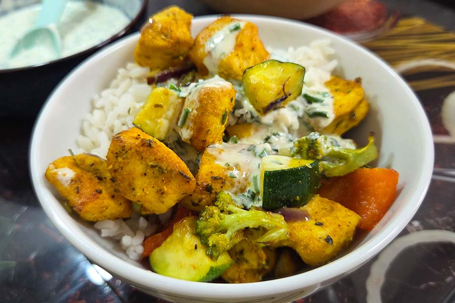Hähnchen-Gemüse-Bowl | Airfryer