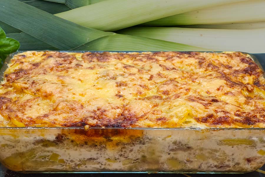 Kartoffel-Lauch-Auflauf mit Hackfleisch