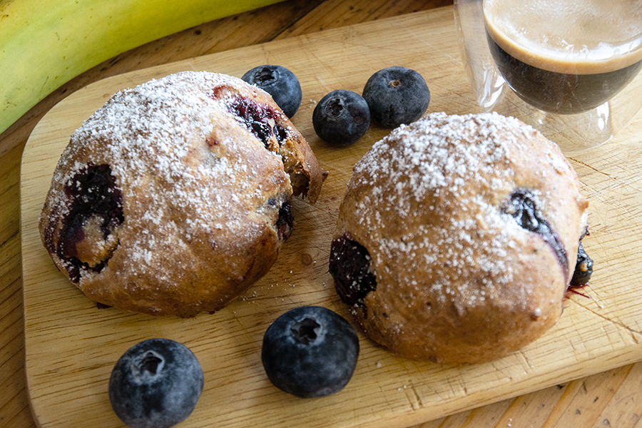 Süße Blaubeerbrötchen ohne Mehl – Airfryer