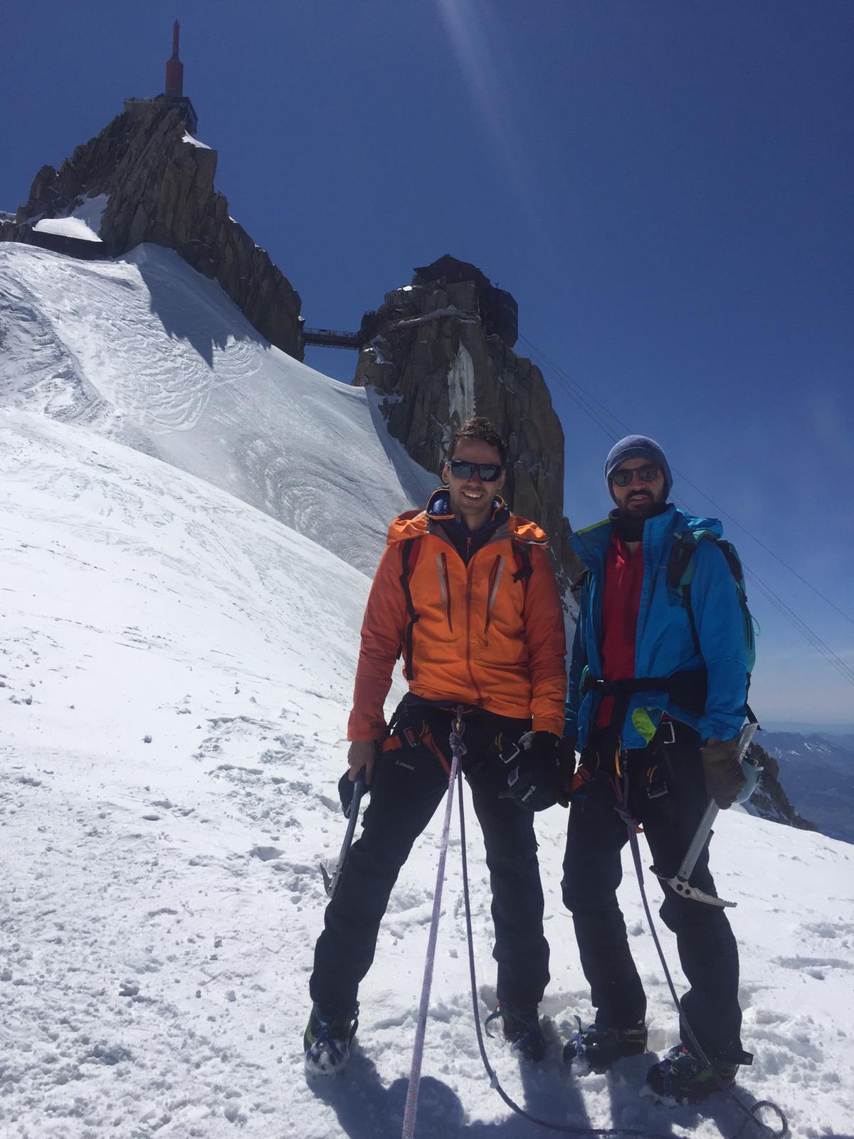 Dernière photo sous l'Aiguille du Midi