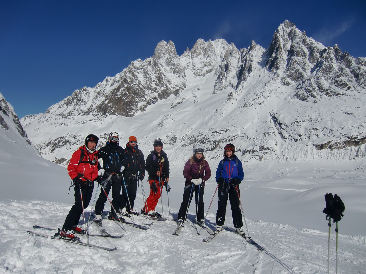 Fin de la Salle à Manger, sur fond d'Aiguille Verte