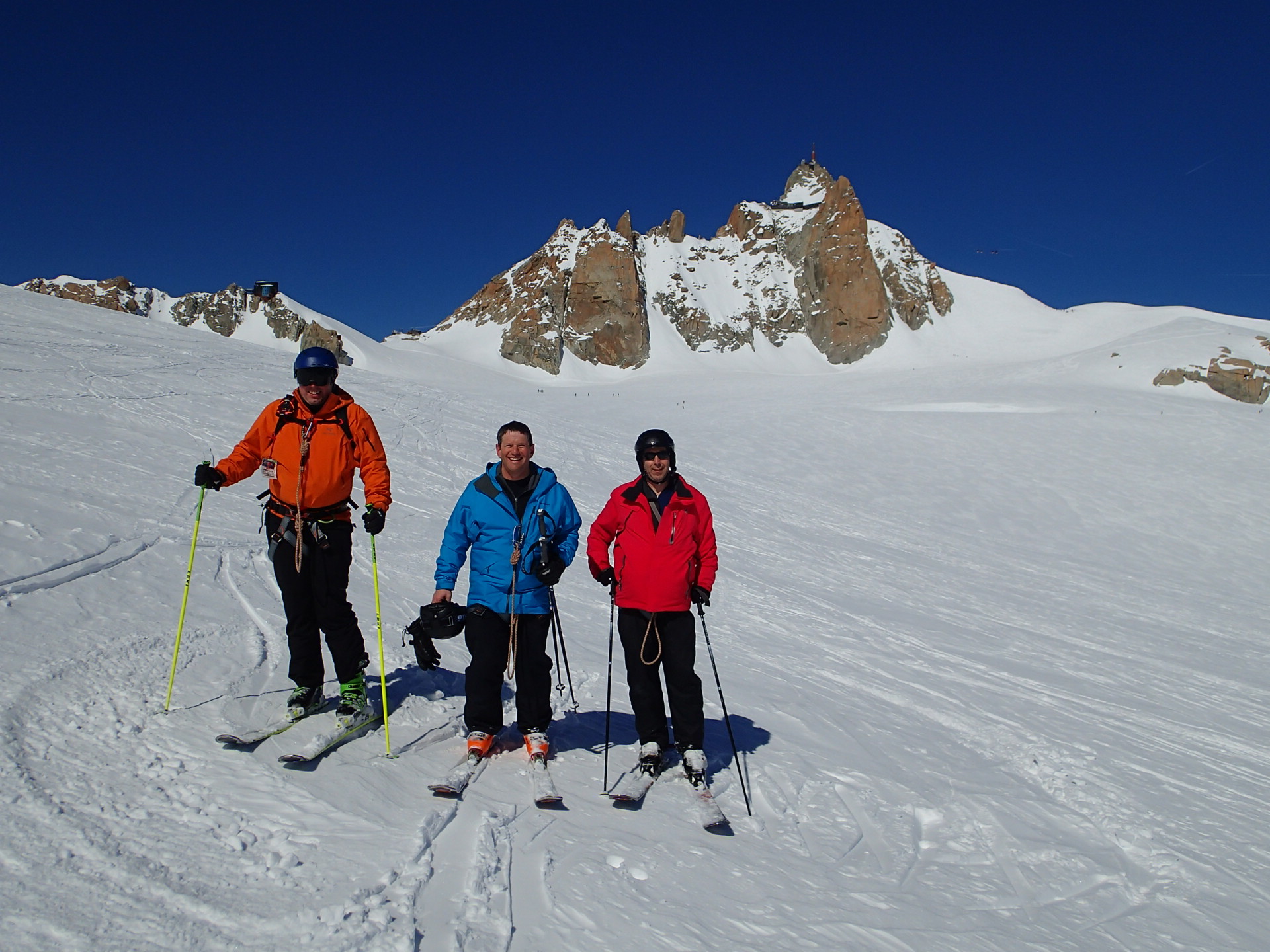 Jeff, John et David à la pause au Col du Gros Rognon