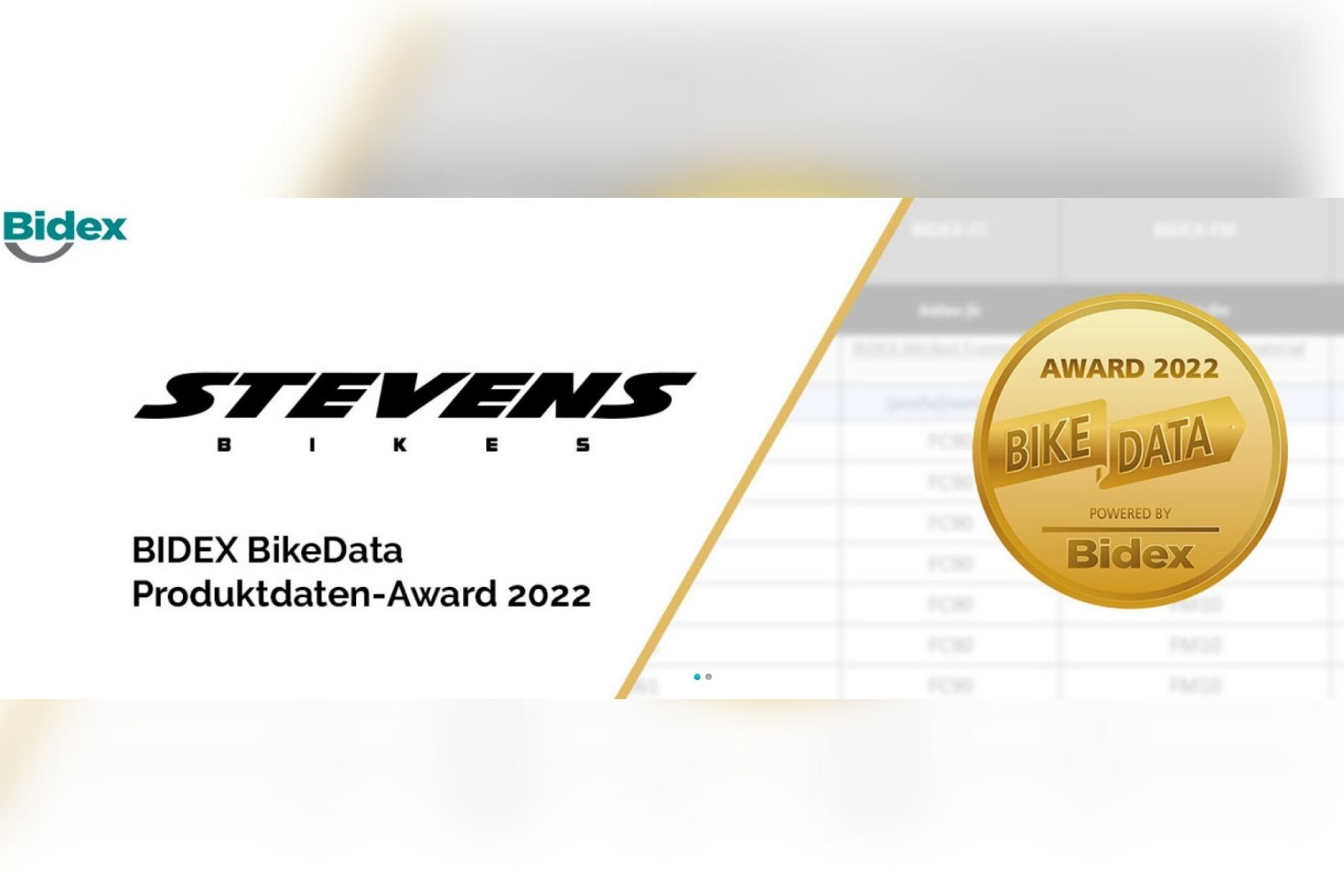 BIDEX BikeData Award 2022 geht an...