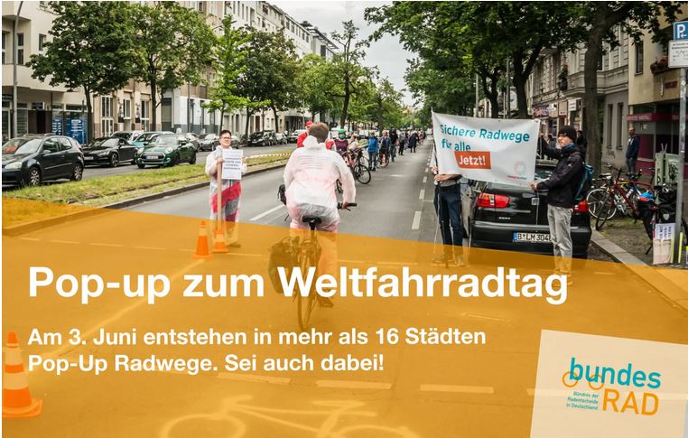Der erste bundesweite Pop-up-Weltfahrradtag
