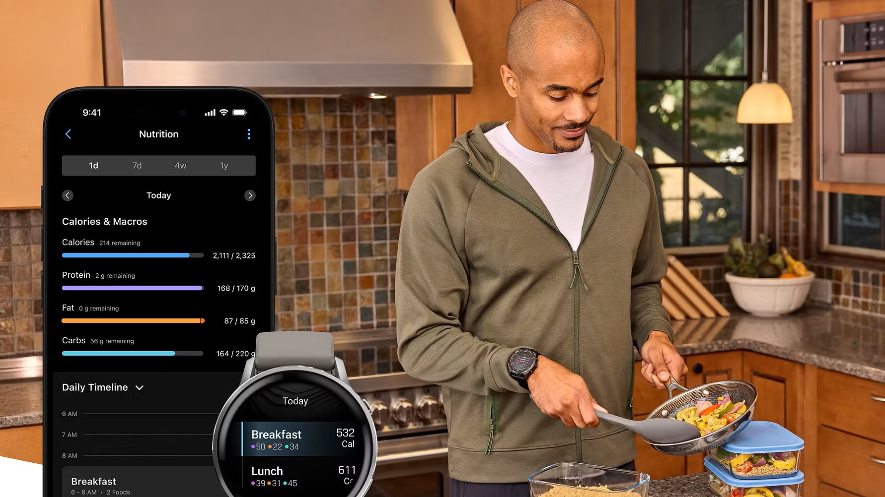 Ganzheitliche Ernährungsanalyse in Garmin Connect+