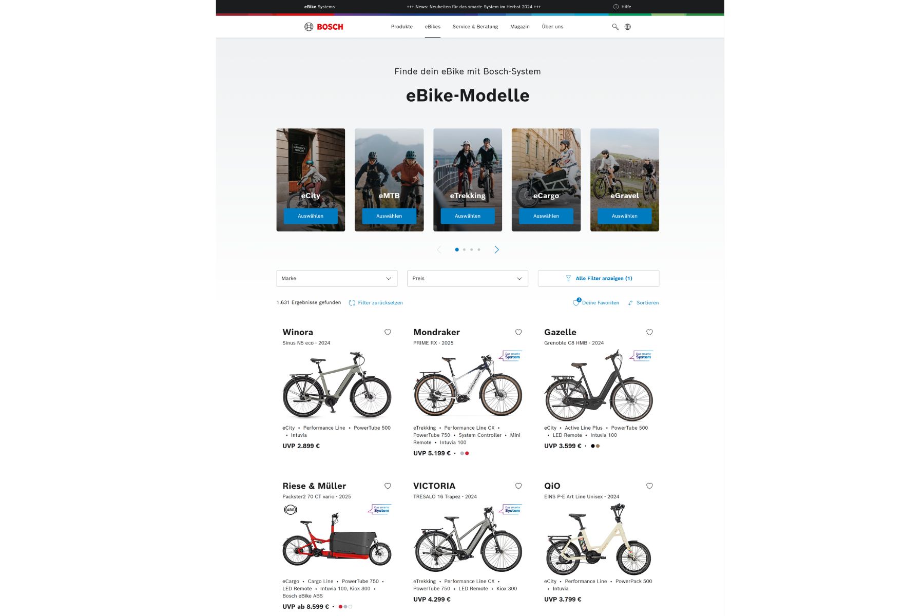 Smarter eBike-Finder von Bosch eBike Systems