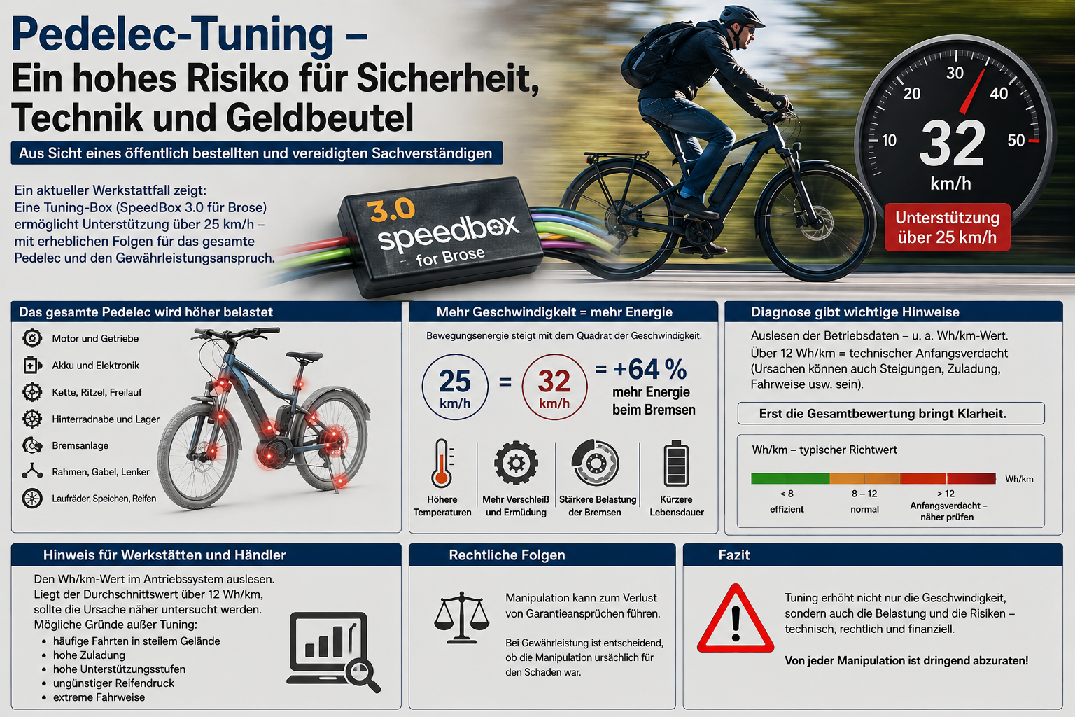 Illegales Pedelec-Tuning: Ein hohes Risiko für Sicherheit, Technik und Geldbeutel