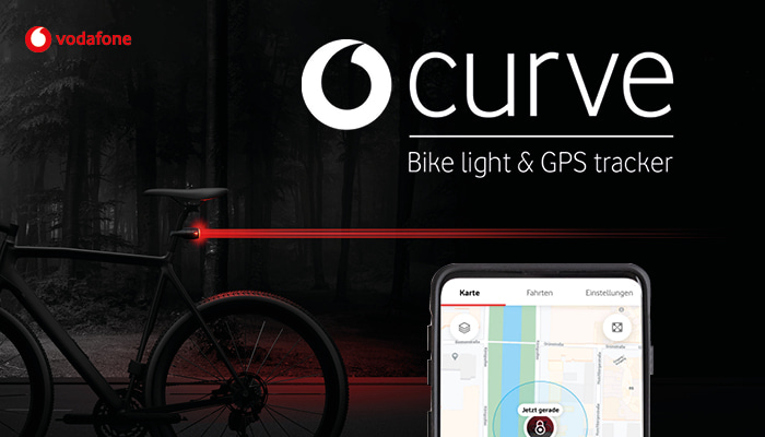 Vodafone Curve Bike Light & GPS Tracker für Fahrräder