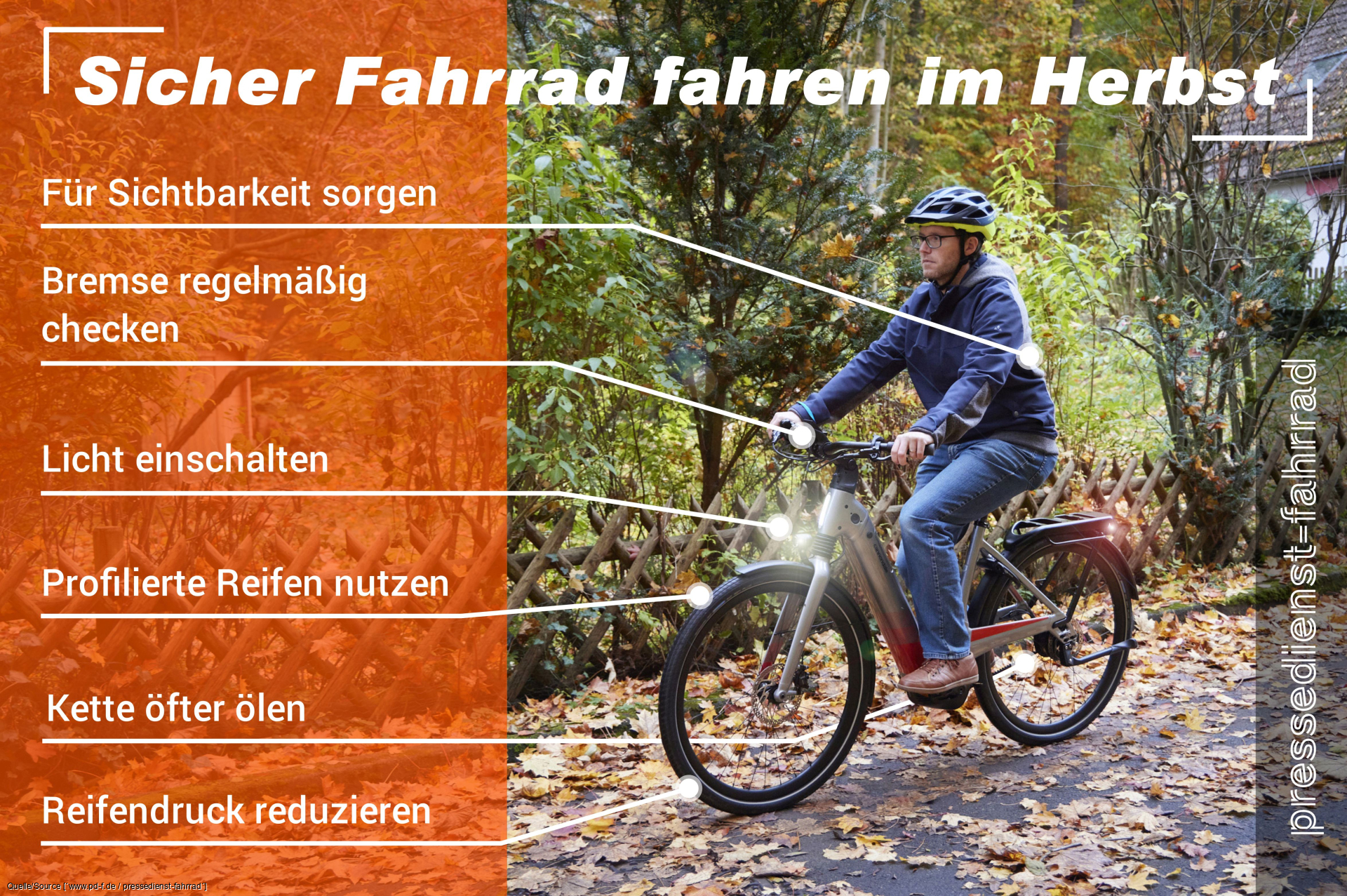 Sicher mit dem Fahrrad durch den Herbst