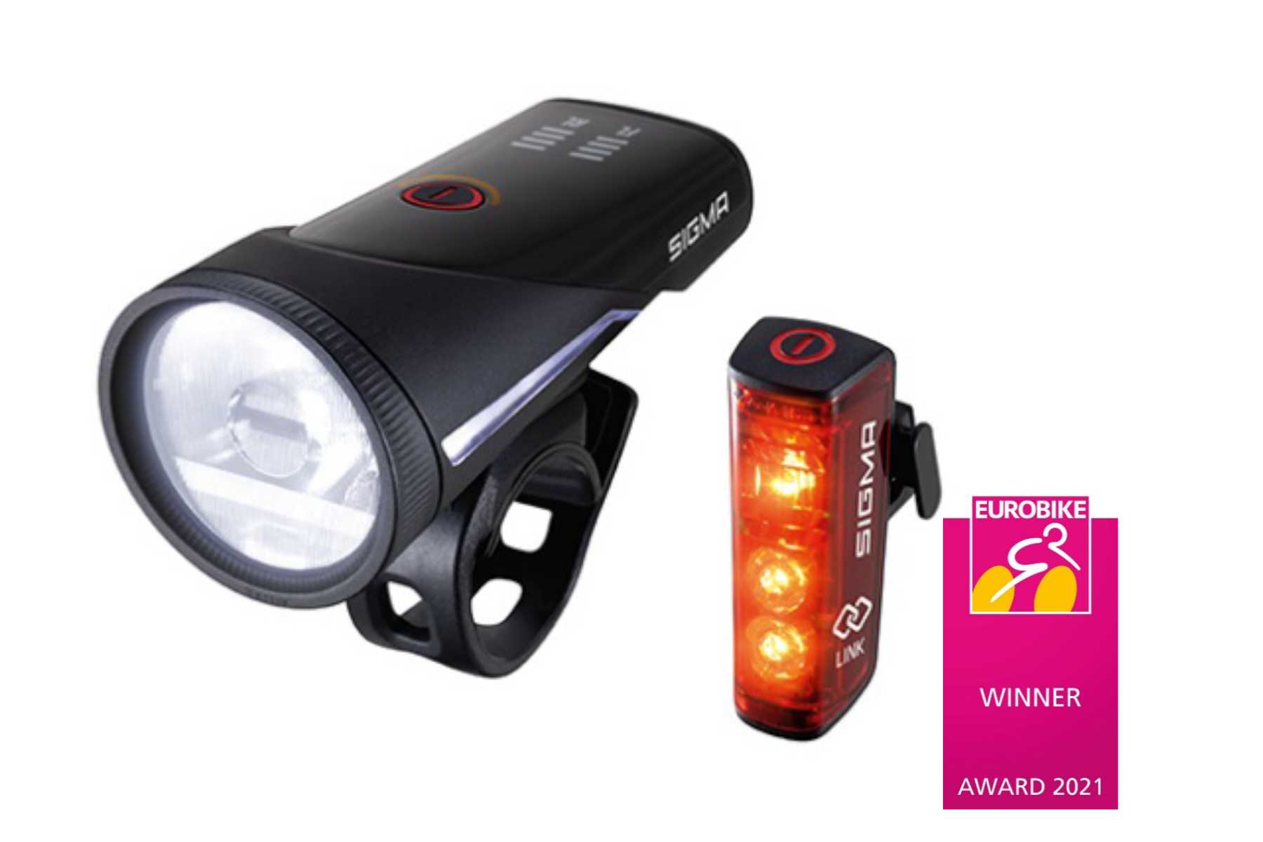 Strahlender Sieger: AURA 100 / BLAZE LINK Set von SIGMA SPORT gewinnt Eurobike Award