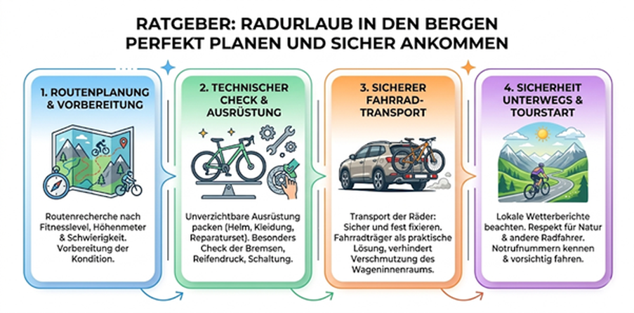 Radurlaub in den Bergen richtig planen und sicher ankommen