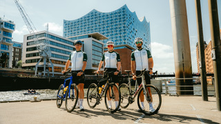Die drei Ambassadors des Lease a Bike Cycling Clubs bei den Cyclassics in Hamburg / Lease a Bike