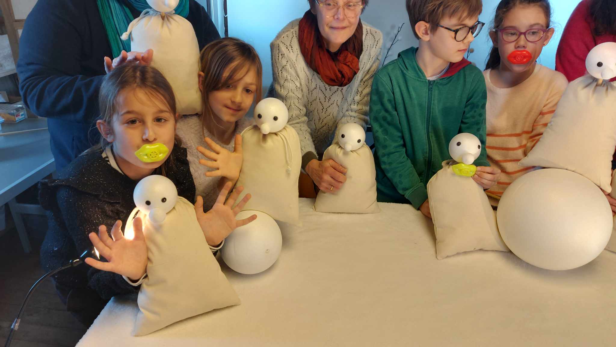 Atelier enfants et parents marionnette sac ''Je suis un bonhomme de neige''