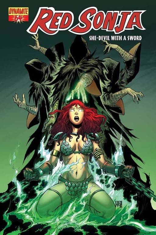 Red Sonja #64 cover by Walter Geovani