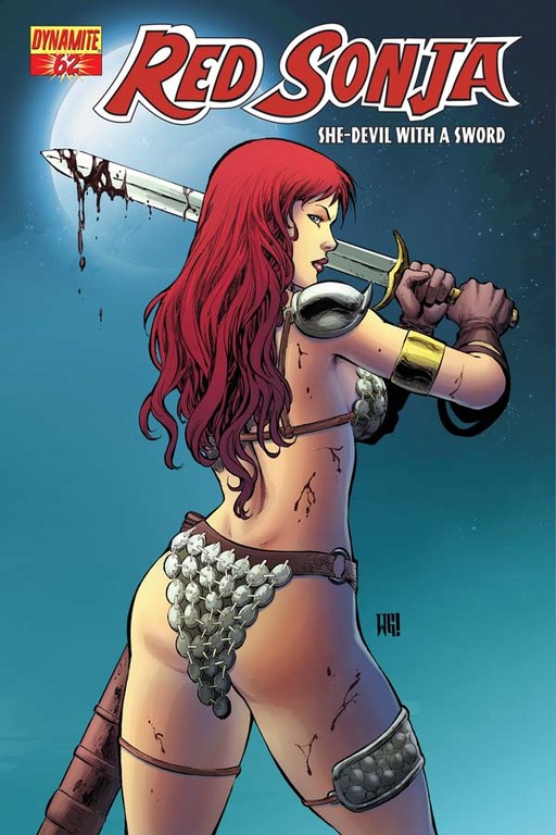 Red Sonja #62 cover by Walter Geovani