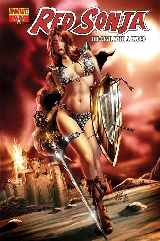 Red Sonja #64 cover by Wagner Reis