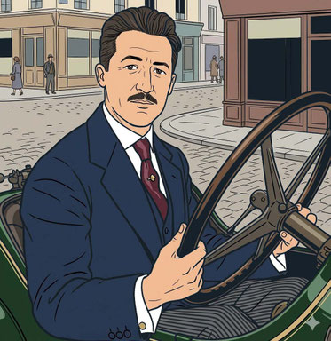 Jules Goux con su Lion-Peugeot