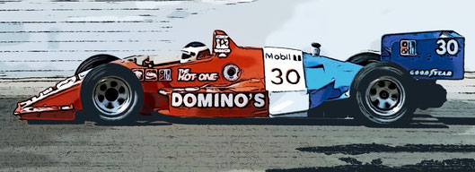 IndyCar 1988 en Phoenix Raceway con Raul Boesel en el Dominos March-Cosworth