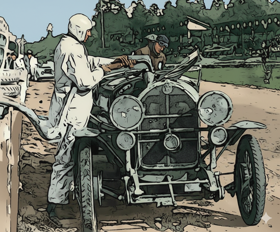 Un FN repostando combustible en boxes en Francorchamps durante las 24 Horas de Spa de 1926
