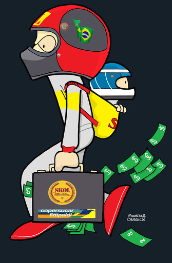 Helmet of Emerson Fittipaldi by Muneta & Cerracín
